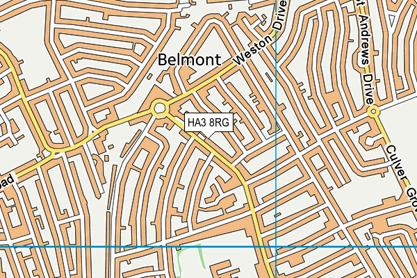 HA3 8RG map - OS VectorMap District (Ordnance Survey)