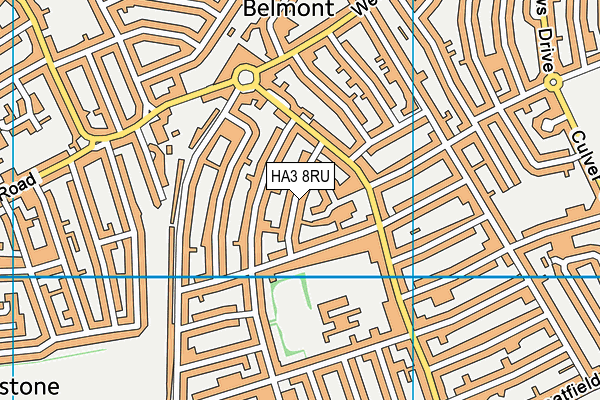 HA3 8RU map - OS VectorMap District (Ordnance Survey)