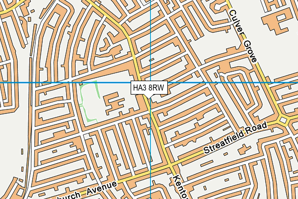 HA3 8RW map - OS VectorMap District (Ordnance Survey)