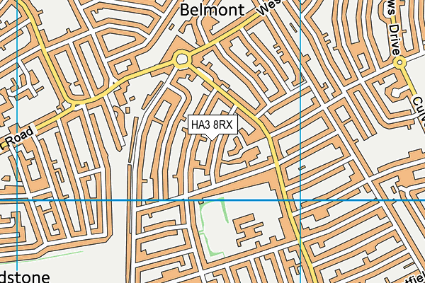 HA3 8RX map - OS VectorMap District (Ordnance Survey)