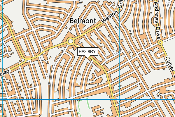 HA3 8RY map - OS VectorMap District (Ordnance Survey)