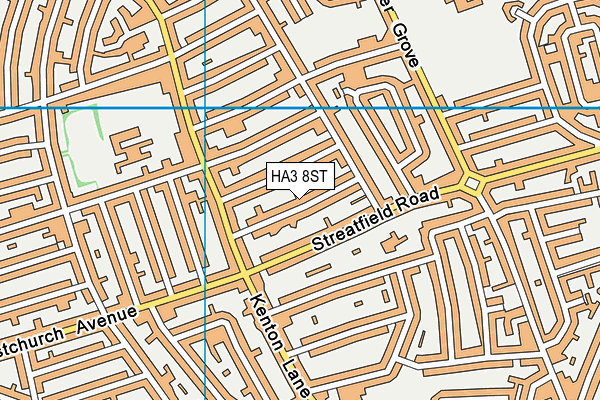 HA3 8ST map - OS VectorMap District (Ordnance Survey)