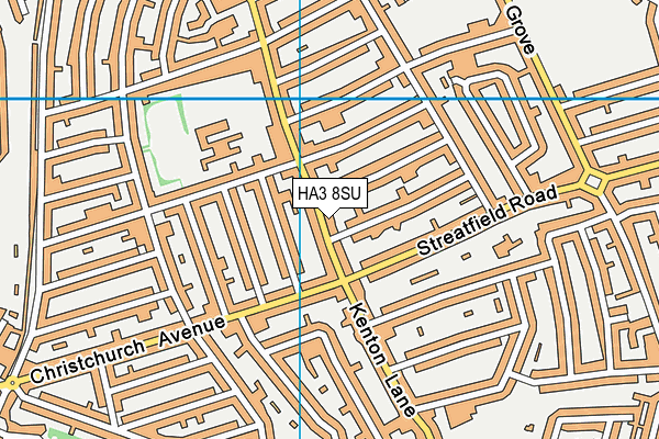 HA3 8SU map - OS VectorMap District (Ordnance Survey)