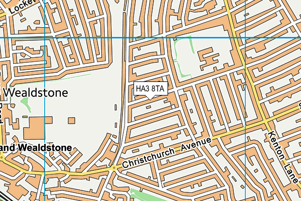 HA3 8TA map - OS VectorMap District (Ordnance Survey)