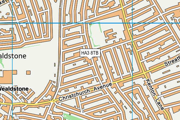 HA3 8TB map - OS VectorMap District (Ordnance Survey)