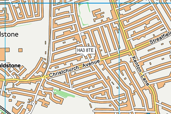 HA3 8TE map - OS VectorMap District (Ordnance Survey)