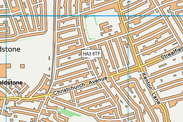 HA3 8TF map - OS VectorMap District (Ordnance Survey)