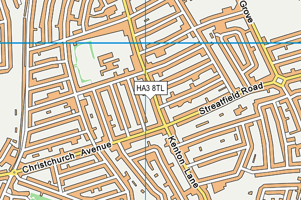 HA3 8TL map - OS VectorMap District (Ordnance Survey)