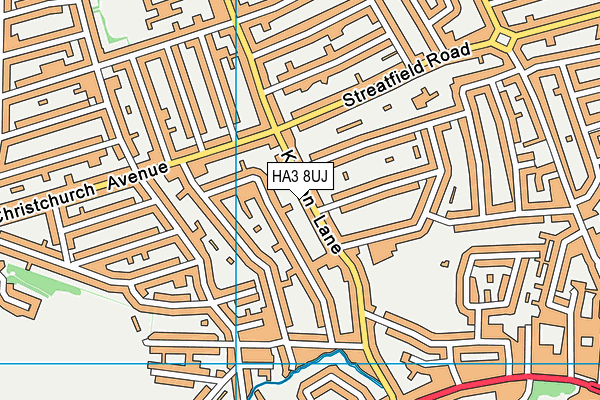 HA3 8UJ map - OS VectorMap District (Ordnance Survey)