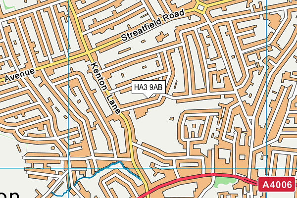 HA3 9AB map - OS VectorMap District (Ordnance Survey)