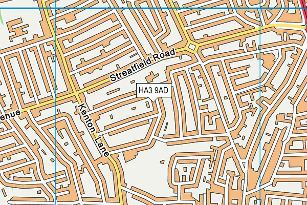 HA3 9AD map - OS VectorMap District (Ordnance Survey)