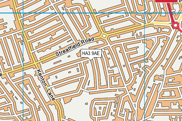HA3 9AE map - OS VectorMap District (Ordnance Survey)