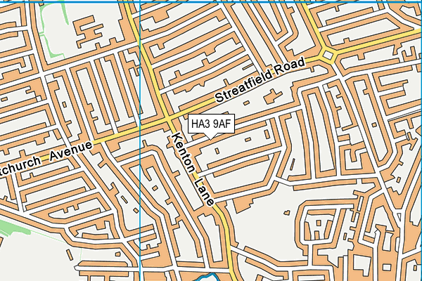 HA3 9AF map - OS VectorMap District (Ordnance Survey)