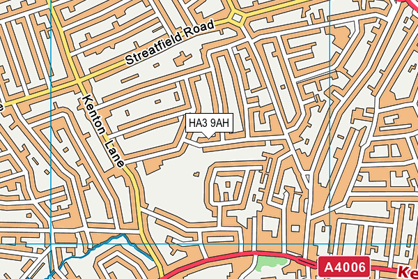 HA3 9AH map - OS VectorMap District (Ordnance Survey)