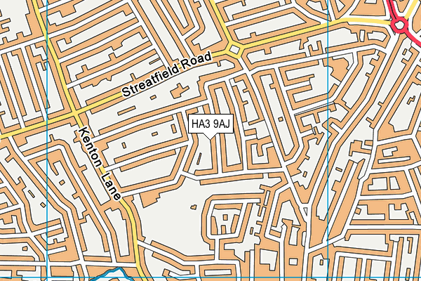 HA3 9AJ map - OS VectorMap District (Ordnance Survey)