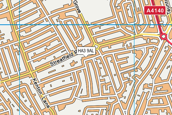HA3 9AL map - OS VectorMap District (Ordnance Survey)