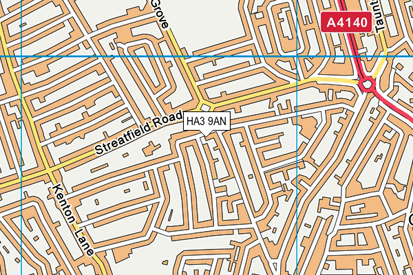 HA3 9AN map - OS VectorMap District (Ordnance Survey)