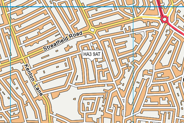 HA3 9AT map - OS VectorMap District (Ordnance Survey)