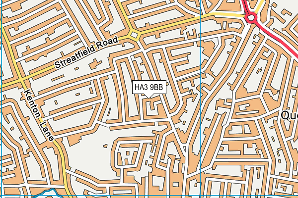 HA3 9BB map - OS VectorMap District (Ordnance Survey)