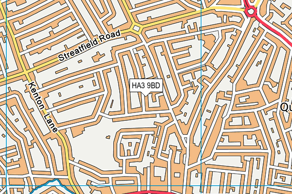 HA3 9BD map - OS VectorMap District (Ordnance Survey)