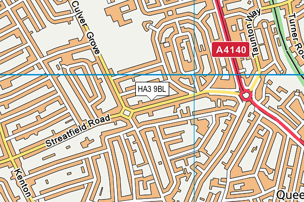 HA3 9BL map - OS VectorMap District (Ordnance Survey)