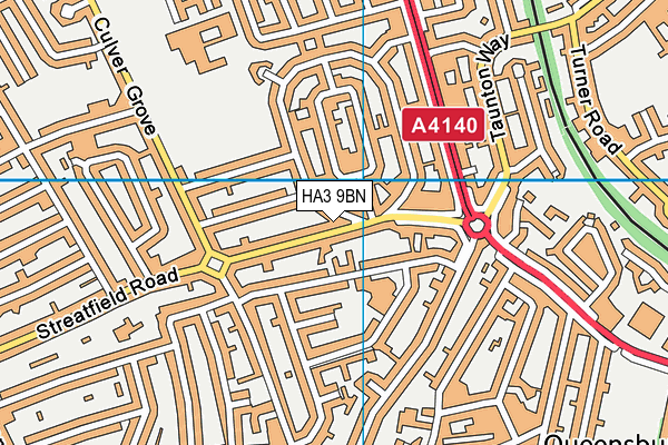 HA3 9BN map - OS VectorMap District (Ordnance Survey)