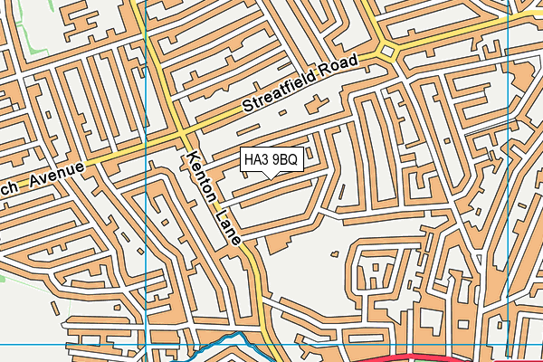 HA3 9BQ map - OS VectorMap District (Ordnance Survey)