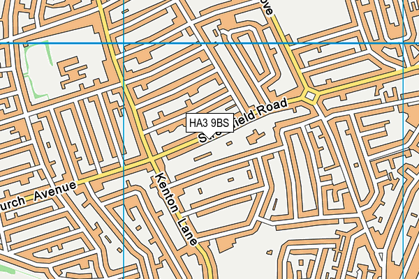 HA3 9BS map - OS VectorMap District (Ordnance Survey)