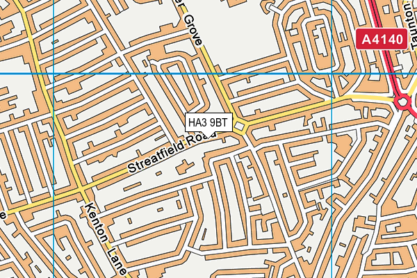 HA3 9BT map - OS VectorMap District (Ordnance Survey)