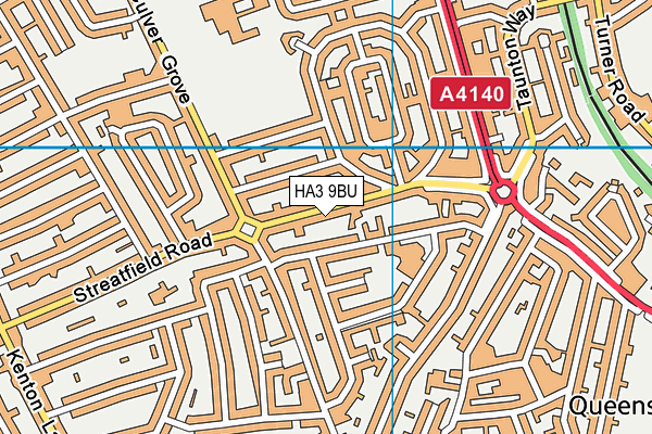 HA3 9BU map - OS VectorMap District (Ordnance Survey)