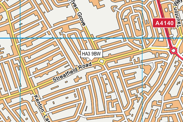 HA3 9BW map - OS VectorMap District (Ordnance Survey)