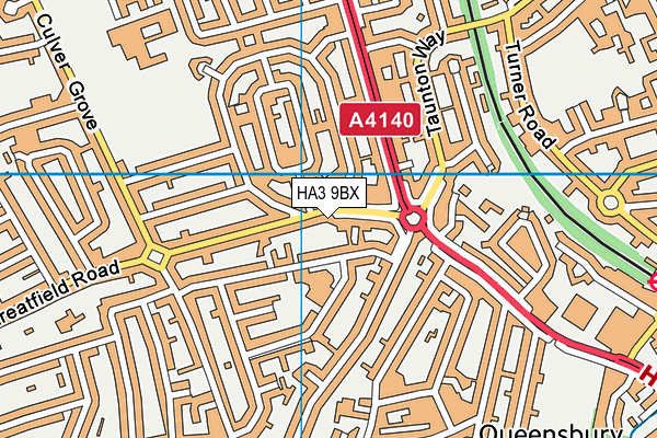 HA3 9BX map - OS VectorMap District (Ordnance Survey)