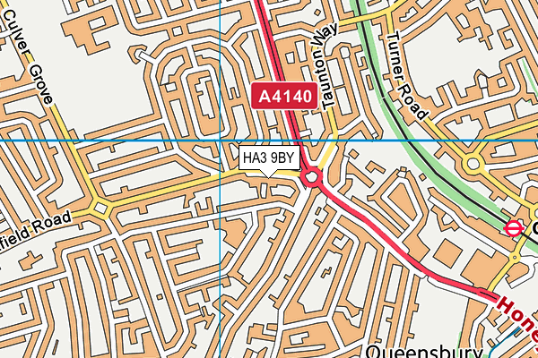 HA3 9BY map - OS VectorMap District (Ordnance Survey)