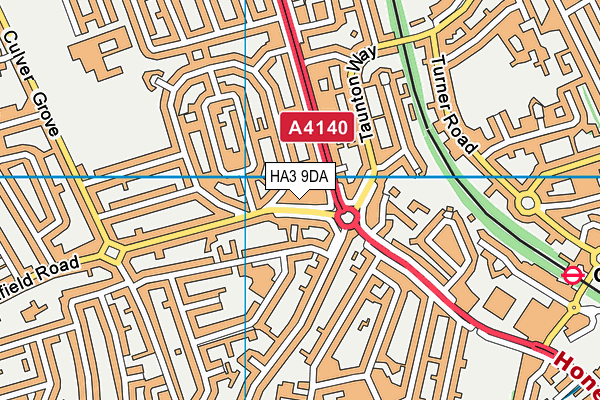HA3 9DA map - OS VectorMap District (Ordnance Survey)