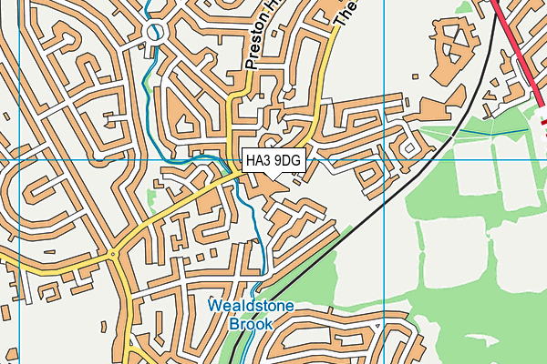 HA3 9DG map - OS VectorMap District (Ordnance Survey)