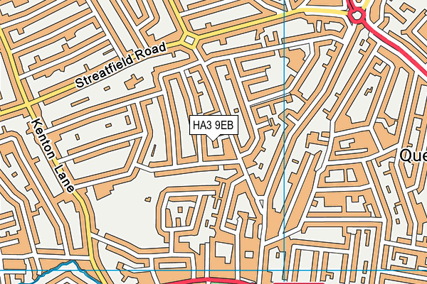 HA3 9EB map - OS VectorMap District (Ordnance Survey)