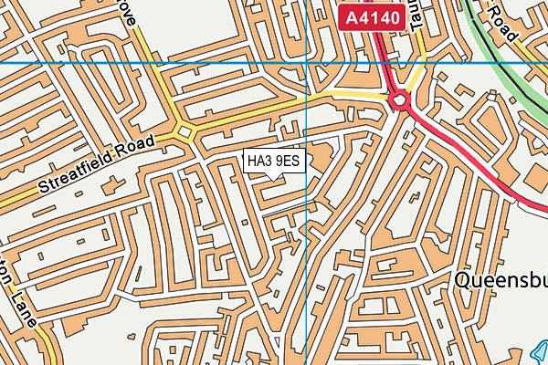 HA3 9ES map - OS VectorMap District (Ordnance Survey)