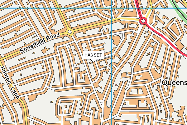 HA3 9ET map - OS VectorMap District (Ordnance Survey)