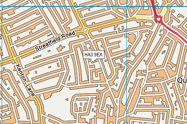 HA3 9EX map - OS VectorMap District (Ordnance Survey)