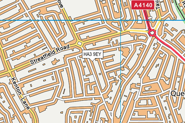 HA3 9EY map - OS VectorMap District (Ordnance Survey)