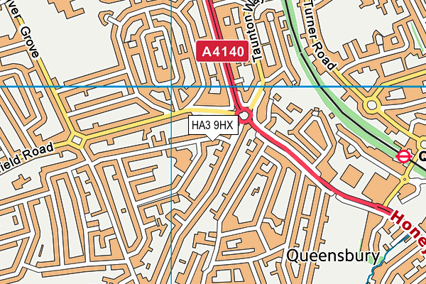 HA3 9HX map - OS VectorMap District (Ordnance Survey)