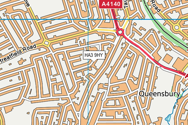 HA3 9HY map - OS VectorMap District (Ordnance Survey)