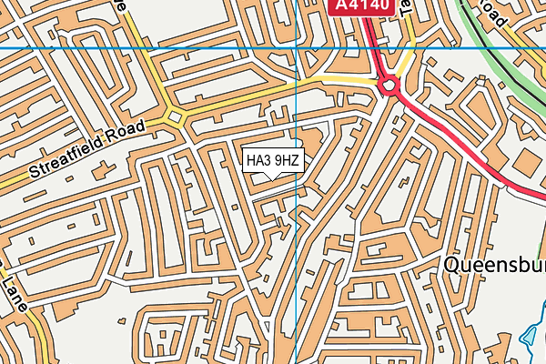 HA3 9HZ map - OS VectorMap District (Ordnance Survey)
