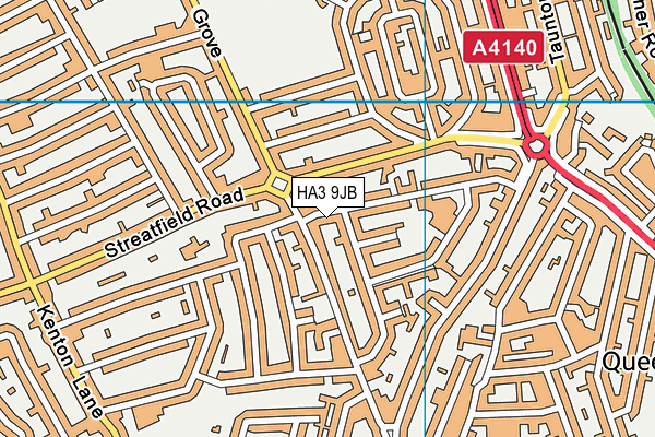 HA3 9JB map - OS VectorMap District (Ordnance Survey)