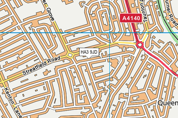 HA3 9JD map - OS VectorMap District (Ordnance Survey)