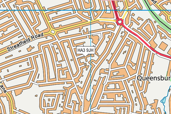 HA3 9JH map - OS VectorMap District (Ordnance Survey)