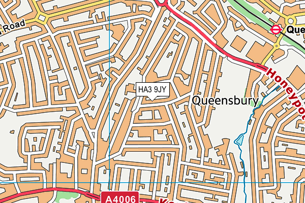 HA3 9JY map - OS VectorMap District (Ordnance Survey)