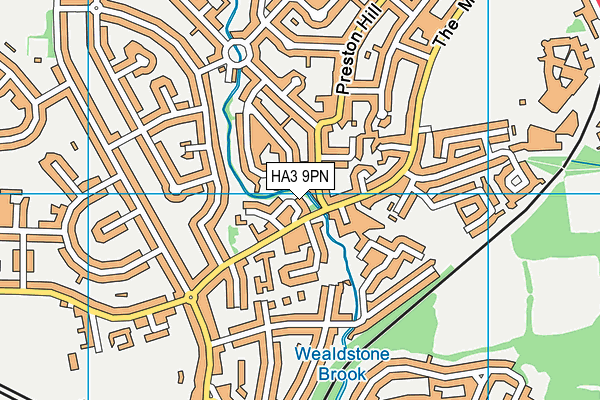 HA3 9PN map - OS VectorMap District (Ordnance Survey)