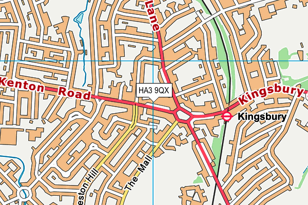 HA3 9QX map - OS VectorMap District (Ordnance Survey)