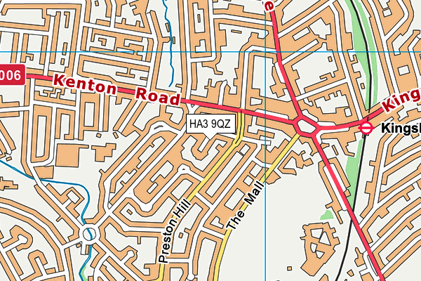 HA3 9QZ map - OS VectorMap District (Ordnance Survey)